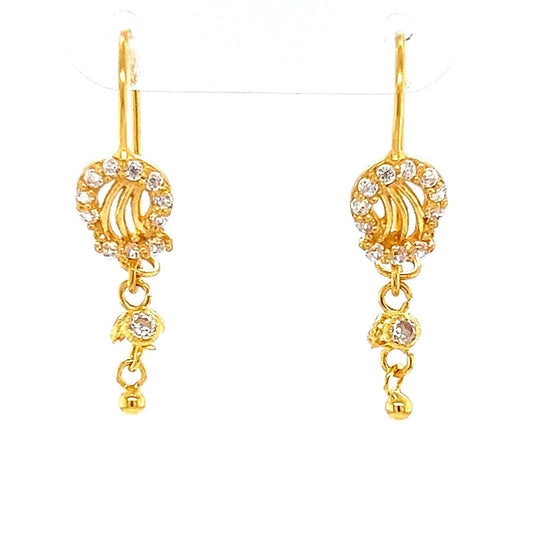 18ct Yellow Gold Star Zircon Children's Earrings