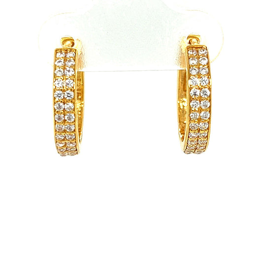 Cubes and Spheres Gold Hoop Earrings