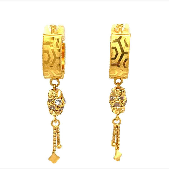 22K Gold Hoop Earrings (Ear Bali) For Baby - 235-GER16338 in 1.300 Grams