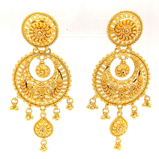 Victorian 14K gold filigree earrings  Ruby Lane