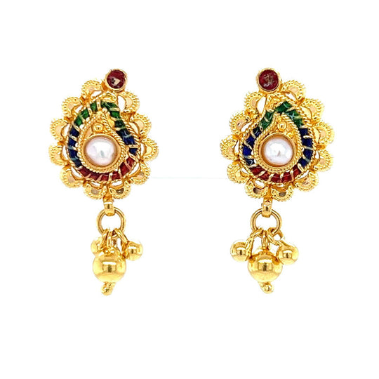 Gold Drop Earrings for Women | Designer Dangle Earrings in CA, GA