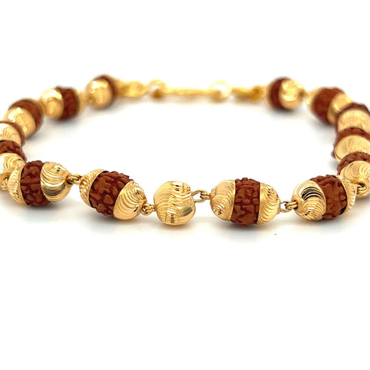 Genuine 22k Yellow Gold Handmade Top Class Natural Rudraksha Beads Bracelet  With Fabulous Tiger Design Men's Jewelry - Etsy | Mens gold bracelets, Gold  bridal jewellery sets, Man gold bracelet design