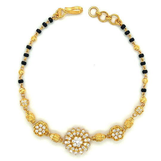 Yellow Chimes Mangalsutra Bracelet for Women Black Beads Butterfly –  YellowChimes