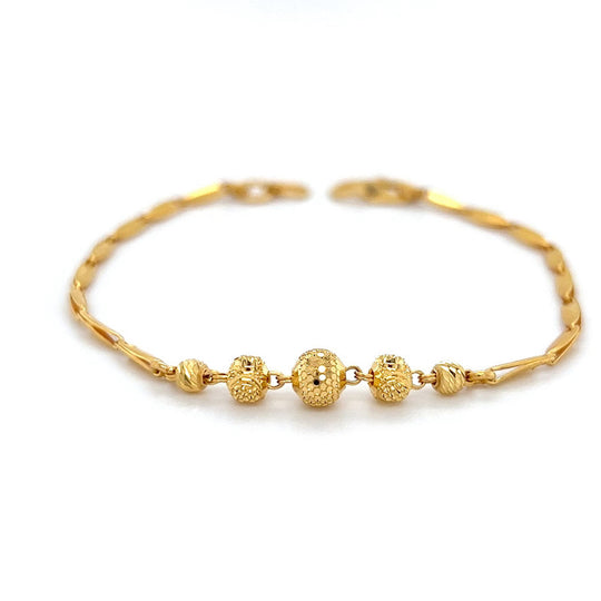 Dainty Ball Bracelet – Baby Gold