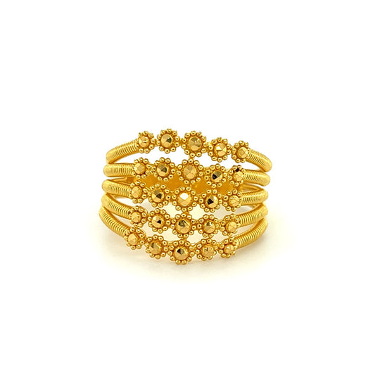 Blooming Circle 22K Gold Ring For Women