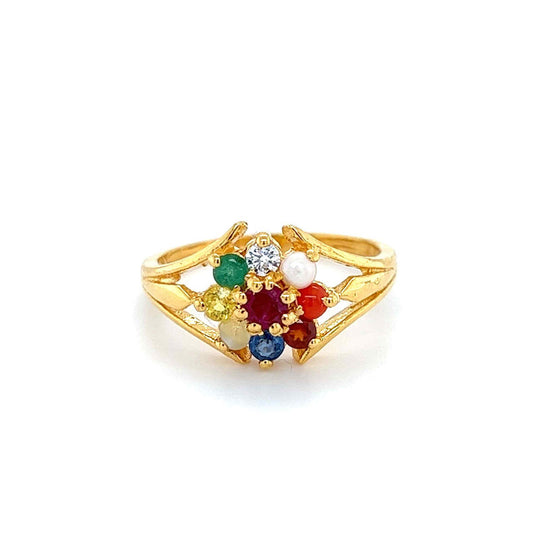 Designer Navaratna Ring at best price in Surat by Shaswat Jewellers | ID:  12413369430