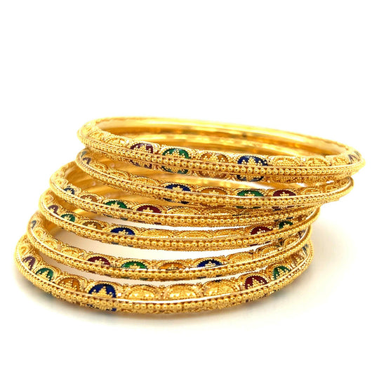 KC Designs 14K Yellow Gold Diamond Nail Bangle Bracelet
