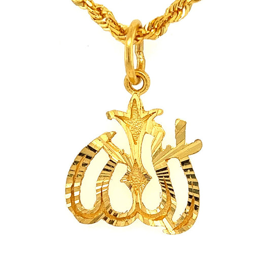 14k Gold Allah Pendant Chain in Solid Gold | Takar Jewelry