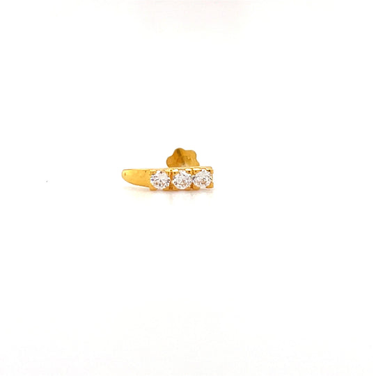 Karizma Jewels Golden 2.8mm real diamond engagement 18k gold nose stud  screw ring monroe libret pierce at Rs 9599/piece in Jalandhar