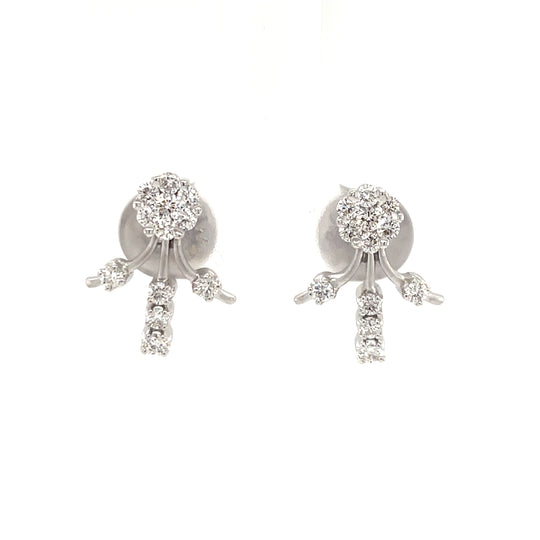 Stylish White Diamond Stud Earrings for Women