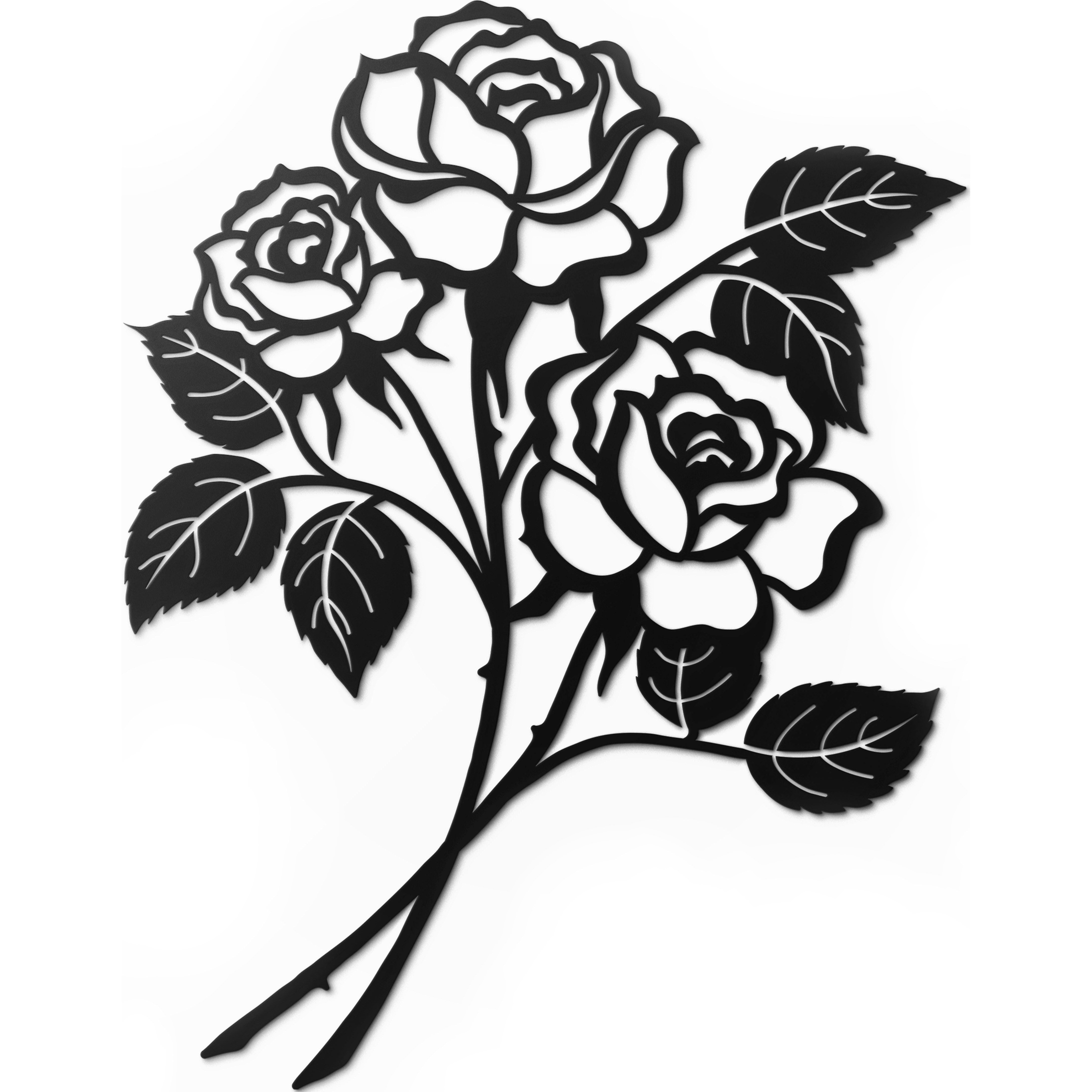 Rose Flower Wall Decor Black Metal – ViveGate