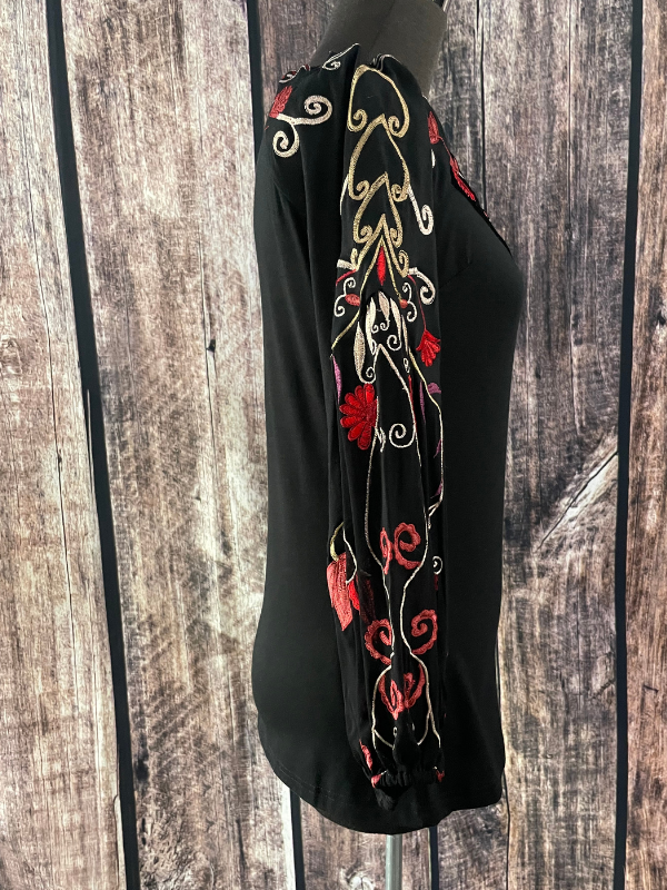 Red V Embroidered Top by Vintage Collection