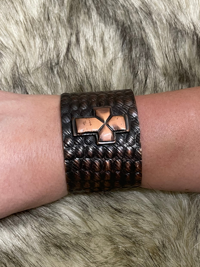 Leather Criss Cross Wrap Bracelet