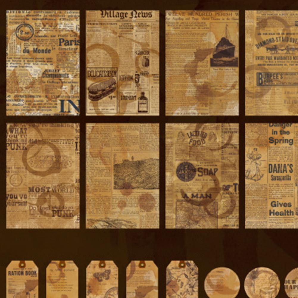 Notebook Stickers 1 Bag Trendy Retro Self-Adhesive Coffee Town Series Diary Scrapbook Stickers