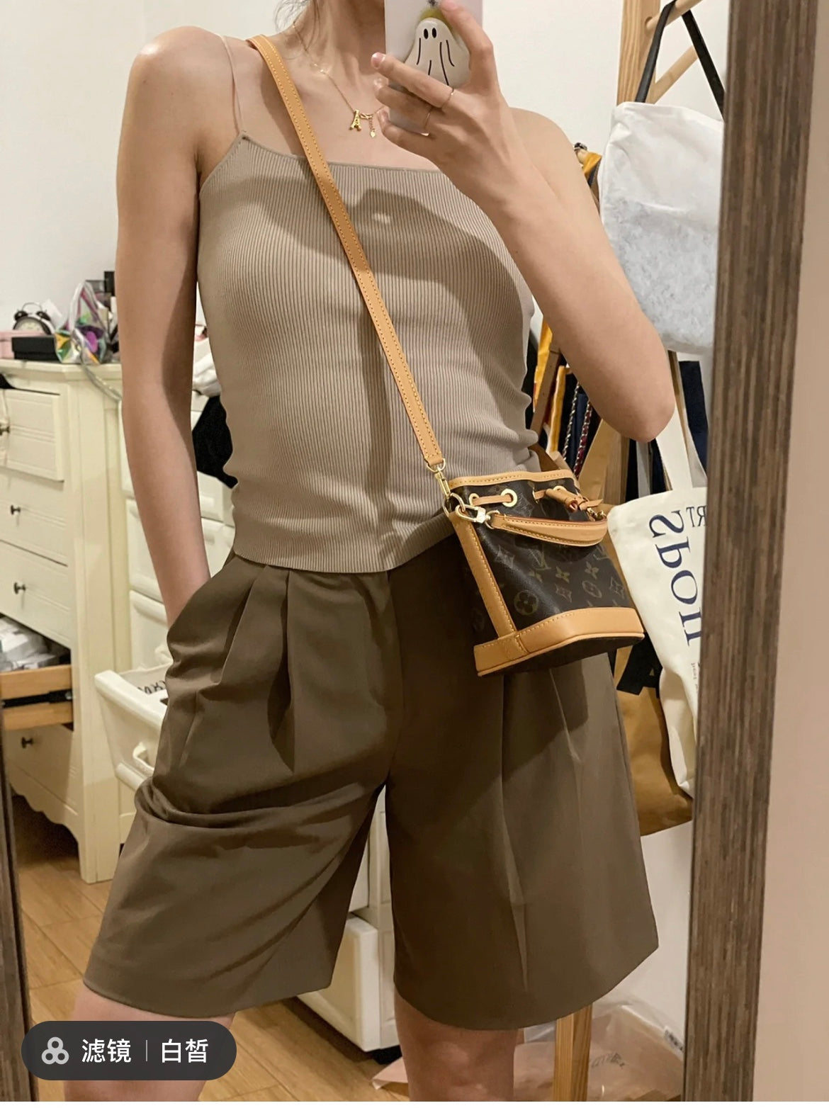 Louis Vuitton M81266 LV Nano Noe Bucket Bag in Monogram Canvas Crossbody Pouch Shoulder Bag Kahi 22N