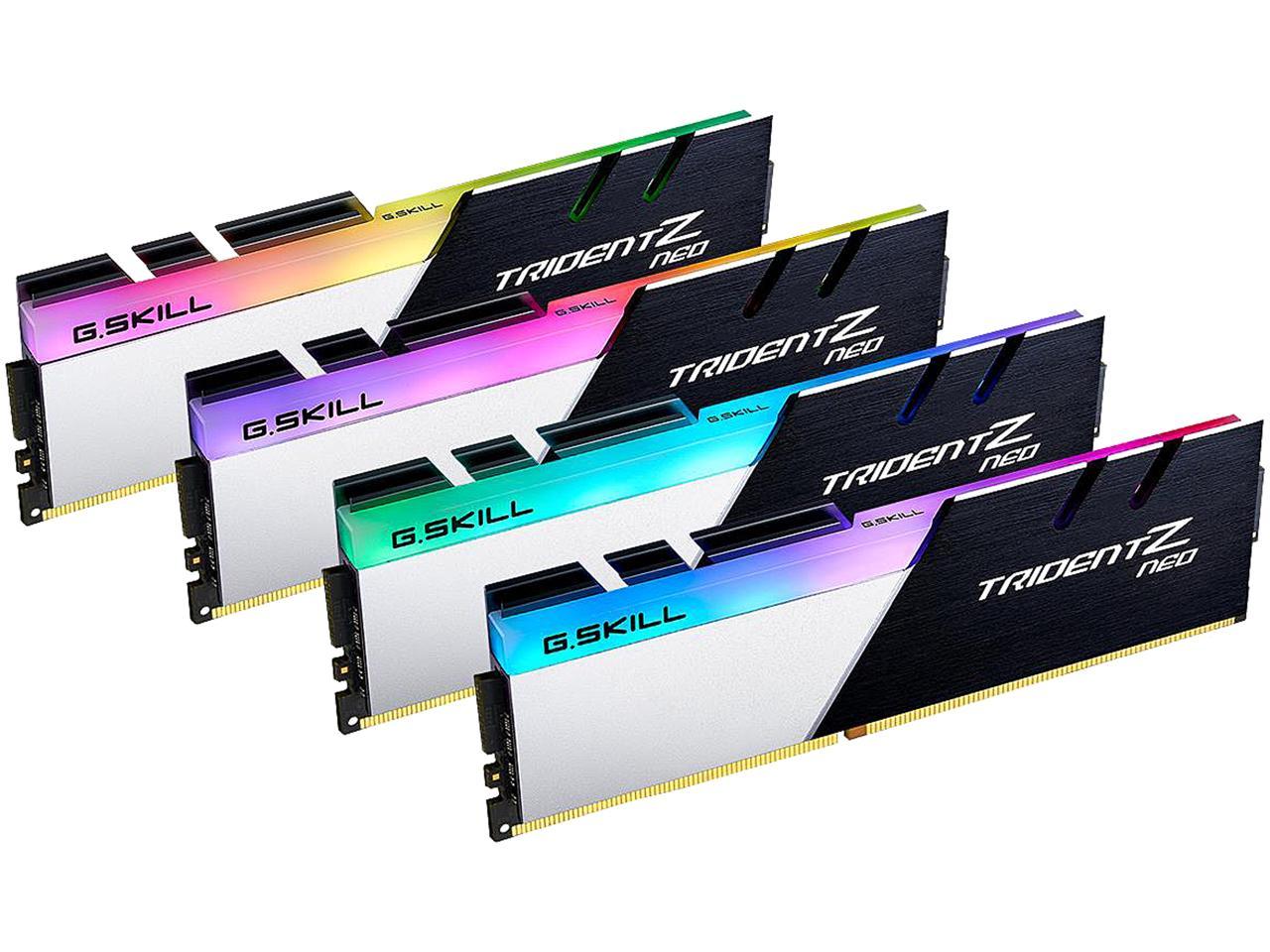 G.SKILL Trident Z Neo (For AMD Ryzen) Series 64GB (4 x 16GB) 288-Pin RGB DDR4 SDRAM DDR4 3600 (PC4 28800) Desktop Memory Model F4-3600C16Q-64GTZNC