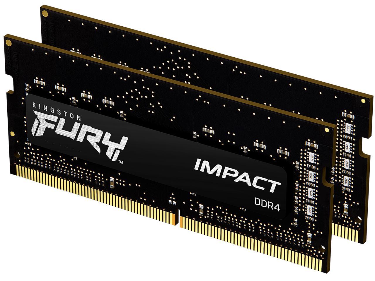 Kingston FURY Laptop Memory DDR4 3200MHz 8GB x 2 Kingston FURY Impact CL20 1.2V SODIMM KF432S20IBK2/16