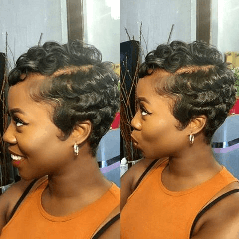 Pixie Hair Style with Tight Waves