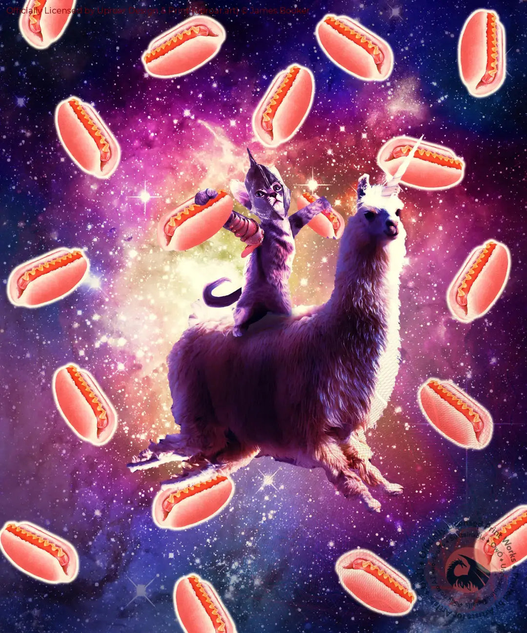 Laser Eyes Outer Space Cat Riding On Llama Unicorn #4 Digital Art