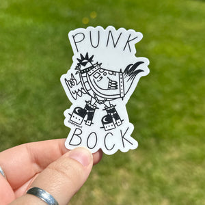 Punk Rock Chicken Vinyl Sticker, 2.1 x 3 in. - Lia de Lyon Art - Punk Rock Stickers