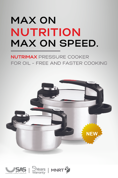 Nutrimax Pressure Cooker for Oil-Free and Faster Cooking