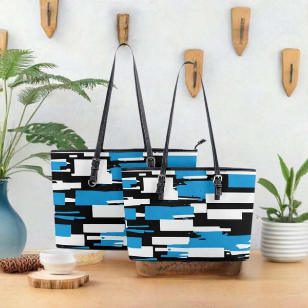 Azure Mosaic Collection Abstract Tote Bags - Iron Phoenix GHG