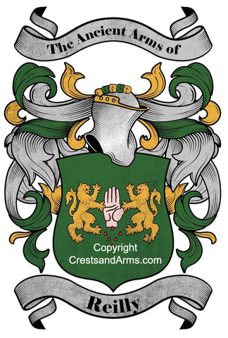 Reilly Family Crest, Expertly Researched