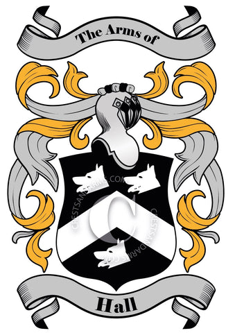 Hall family crest coat of arms