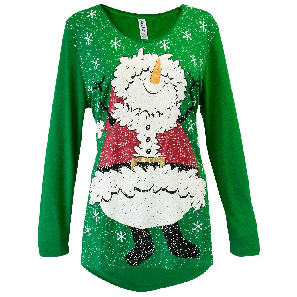 Santa Snowmen Women's Holiday Swing Top, by Mac & Belle | Mccc Sportswear