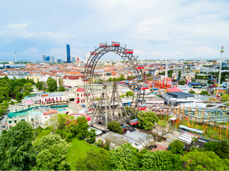 Overview of Wiener Riesenrad - Vienna's Ferris wheel
