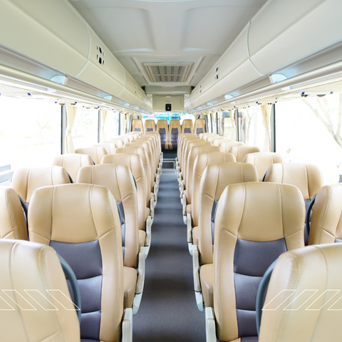 Amenities on luxury bus rental Europe