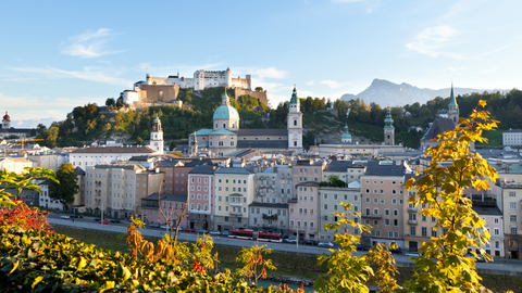 Salzburg scene during the charter bus rental service trip