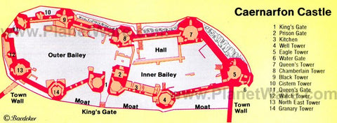Caernarfon Castle Map (Historical)