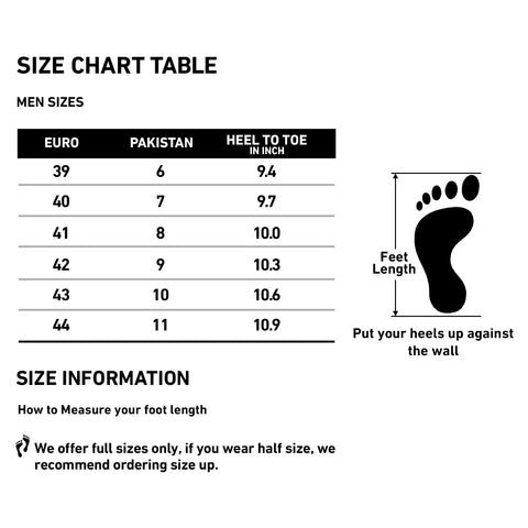 Aerothotic men's - women's footwear size guide – Aerothotic Pakistan