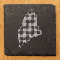 Maine Plaid Coasters - Slate