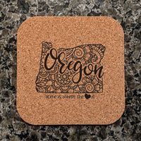 Oregon Mandala Coasters - Cork