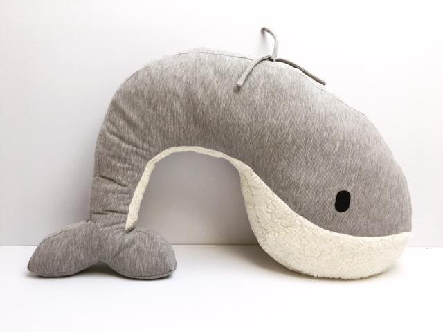Nanami nursery cushion whale momo grey