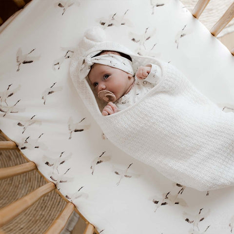 Yumi Baby Fitted Sheet Crib Cranebirds