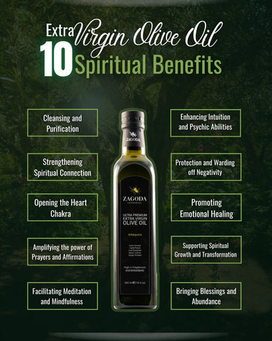 This image tells us about 10 secret spiritual benefits of extra virgin olive oil,zagodaoliveoil.com