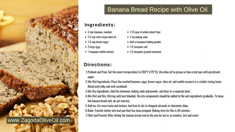 Moist and healthy banana bread loaf made with olive oil, a perfect recipe for a nutritious treat.