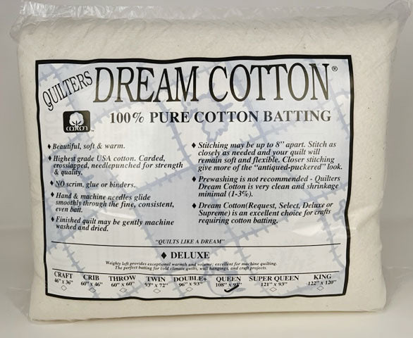 Quilters Dream Batting - Dream Cotton Request - Throw - Natural