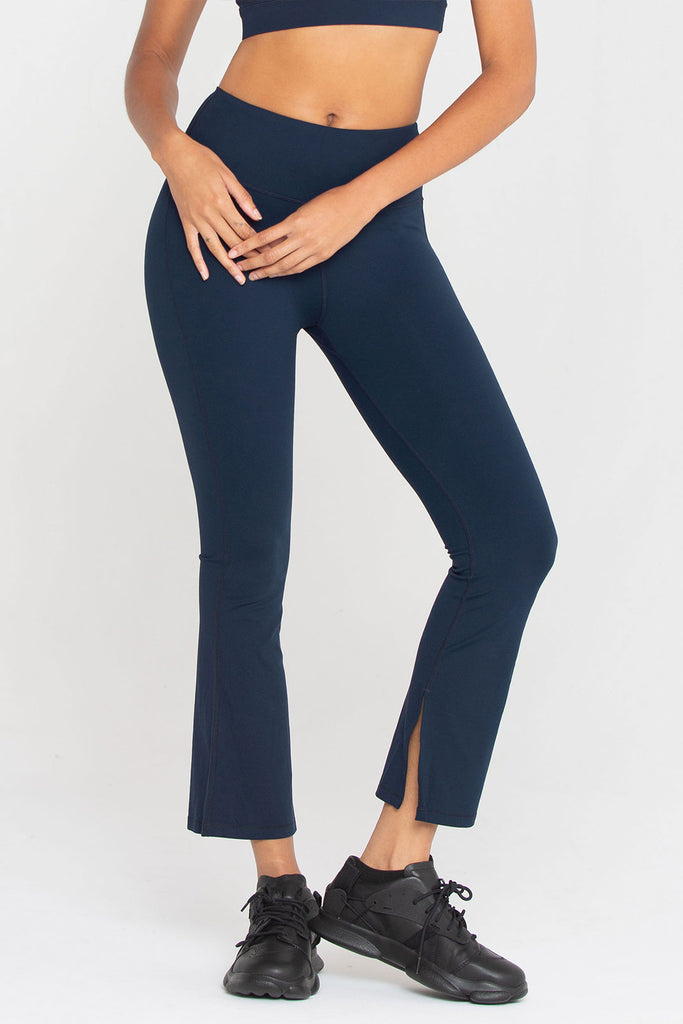 KaLI_store Flare Pants Women's Bootcut Yoga Pants Work Pants Crossover  Split Hem Full Length Flare Leggings with Pocket