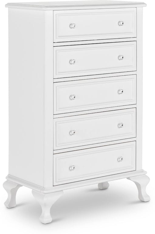 Elements International Jesse 5 Drawers Chest in White