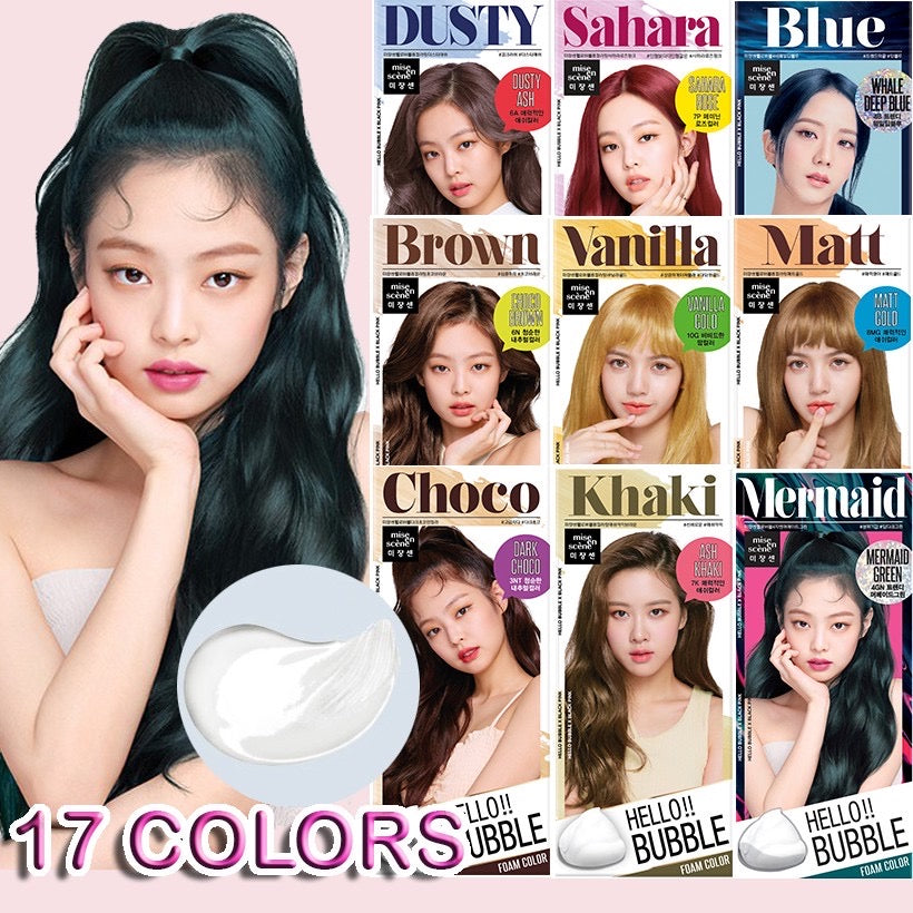 Mise En Scene Hello Bubble x Black Pink Dye Hair Coloring Permanent Co –  Helloseoulph