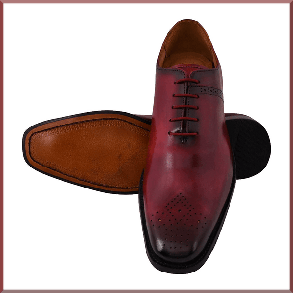 Burgundy Color Dress Shoes with Tux