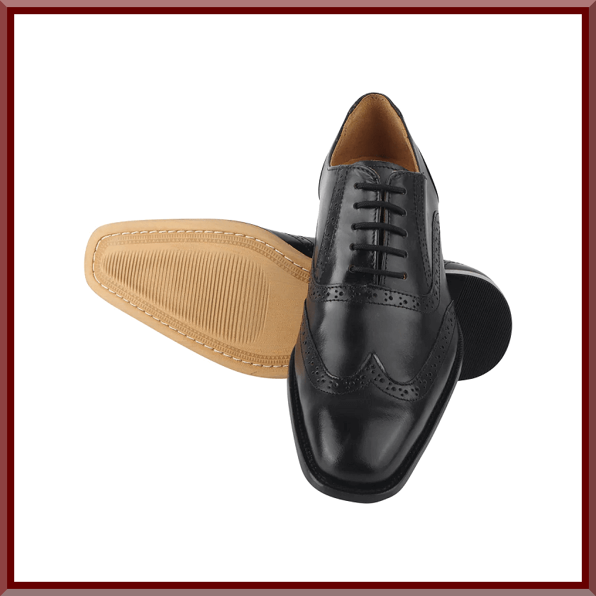 Zapatos de vestir de cuero Oxford negros para esmoquin