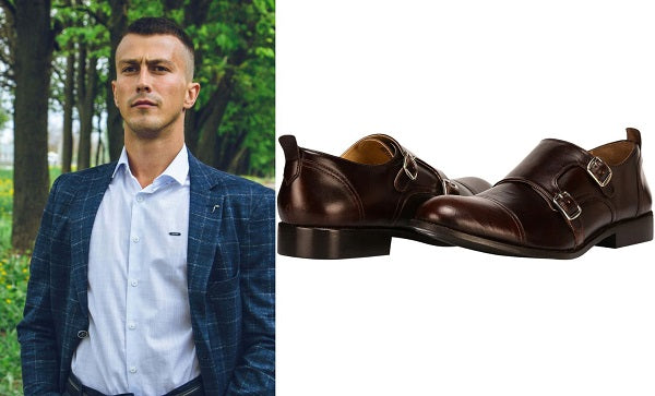 Brown Monk Strap shoes With Roya Blue Suits