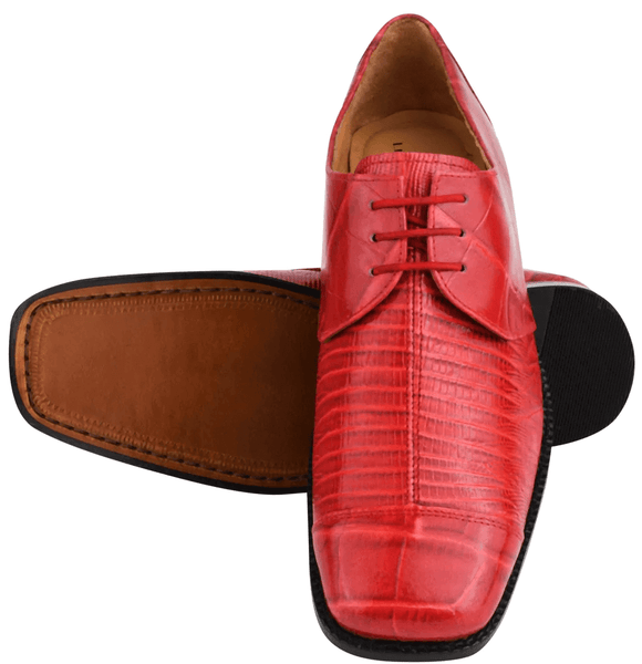 Casanova Leather Oxford Style Red Dress Shoes