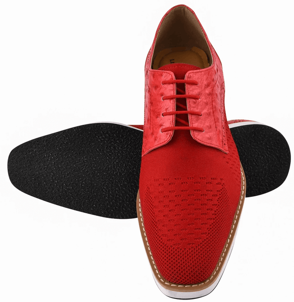 Gutta Textile Casual Red Sneakers With Black Bottom