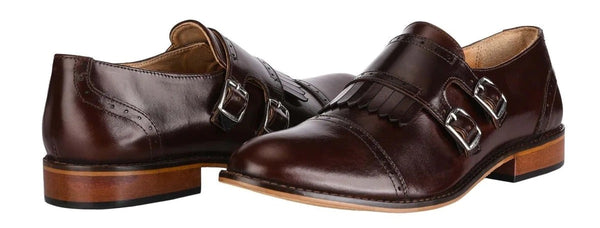 Pairing Brown Monk Strap Shoes With Blue Outfit